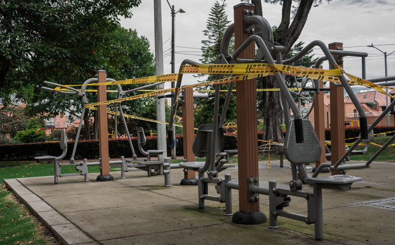 picture of outdoor gym closed off during lockdown