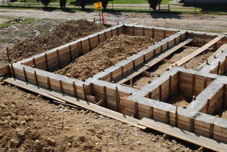 foundations of  a house being built