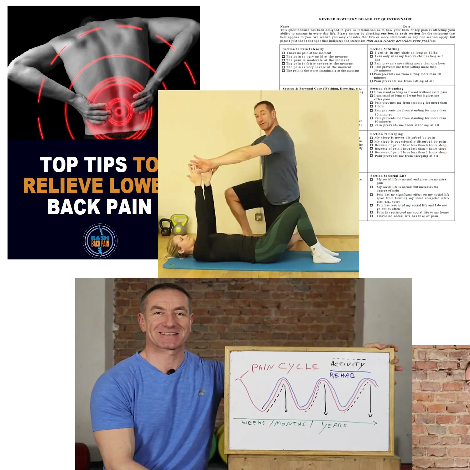 lower back recovery course material display
