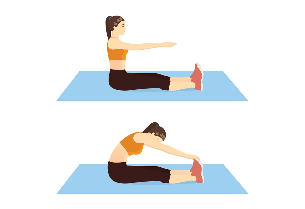 diagramof sit and reach stretch herniated disc